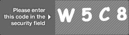captcha code for visual authentication  letter W number 5 letter C number 8