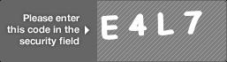 captcha code for visual authentication  letter E number 4 letter L number 7