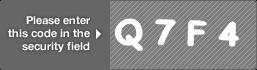 captcha code for visual authentication  letter Q number 7 letter F number 4