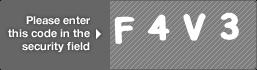 captcha code for visual authentication  letter F number 4 letter V number 3